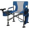 Fishing Chair with Rod Holder and Cooler, All Terrain Ice Fishing Chair with Adjustable Feet, Mesh Back with Shoulder Strap