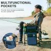 Fishing Chair with Rod Holder and Cooler, All Terrain Ice Fishing Chair with Adjustable Feet, Mesh Back with Shoulder Strap