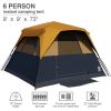 6 Person Blackout Camping Tent Instant Cabin Tents for Family with Rainfly, 60s Easy Setup, Water-Resistant