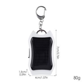 Solar Battery Charger With 3 LED Flashlight And Keychain Portable 1500amh Mobile Power Rechargeable Power Bank For Cellphone (Color: White)