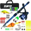 Fishing Rod and Reel Full Kit Telescopic Handle Rod Fishing Reel combo for Freshwater Fishing Line Carry Bag Fishing Gear Set