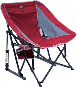 GCI Outdoor Rocker Camping Chair, Multiple color options, Pod Rocker, Indigo Blue (Color: Red)