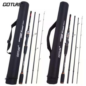 Goture Xceed 4 Setions Travel Fishing Rod With Fuji Guide Ring Carbon Fiber 1.98-3.6M Spinning Casting Lure Rod For Carp Fishing (Length: Spin-2.7m-M)